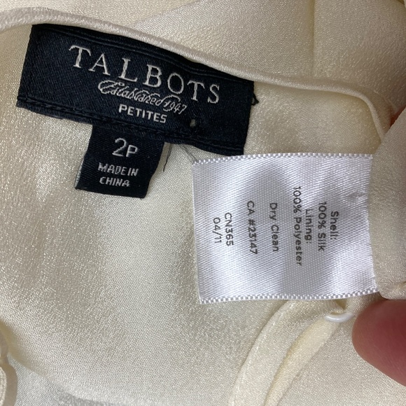 top TALBOTS cami ivory sheer silk 2P basic classic minimalist sexy spaghetti - Picture 7 of 10